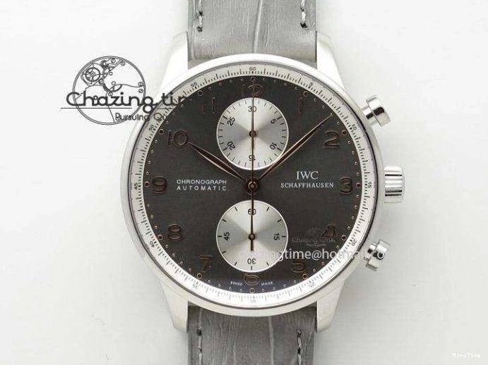 MIROTIME 1223 Effortless Portuguese IW544404 SS White Dial On Black Leather Strap A 7257